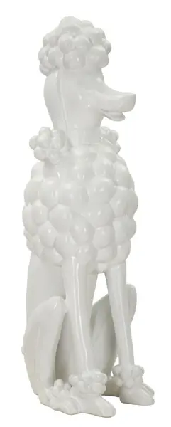 Mauro Ferretti Statuie In Forma De Caine Alb cm 20X26X61 | Aosom Romania