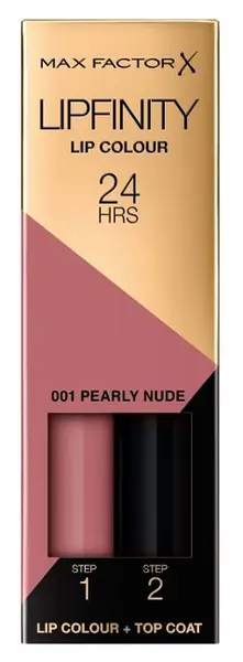 Max Factor Lipfinity Ruj lichid de lungă durată, 001 Pearly Nude, 2.3 ml