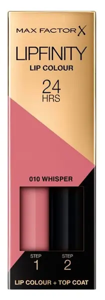 Max Factor Lipfinity Ruj lichid de lungă durată, 010 Whisper, 2.3 ml