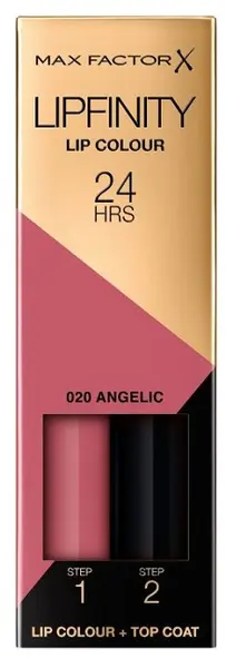 Max Factor Lipfinity Ruj lichid de lungă durată, 020 Angelic, 2.3 ml