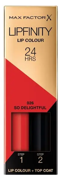 Max Factor Lipfinity Ruj lichid de lungă durată, 026 So Delightful, 2.3 ml