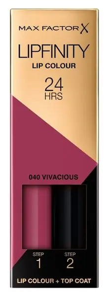 Max Factor Lipfinity Ruj lichid de lungă durată, 040 Vivacious, 2.3 ml