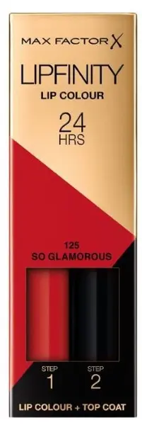 Max Factor Lipfinity Ruj lichid de lungă durată, 125 So Glamorous, 2.3 ml