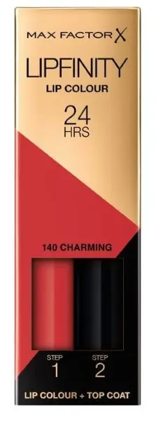 Max Factor Lipfinity Ruj lichid de lungă durată, 140 Charming, 2.3 ml