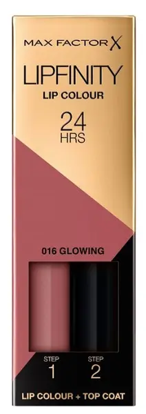 Max Factor Lipfinity Ruj lichid de lungă durată, 16 Glowing, 2.3 ml