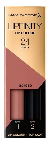 Max Factor Lipfinity Ruj lichid de lungă durată, 160 Iced, 2.3 ml