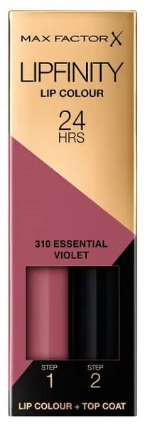 Max Factor Lipfinity Ruj lichid de lungă durată, 310 Essential Violet, 2.3 ml