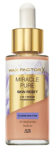 Max Factor Miracle PureSer fond de ten 2 în 1 , 40-60 Light, 30 ml