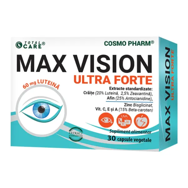 Max Vision Ultra Forte, 30 capsule vegetale, Cosmo Pharm