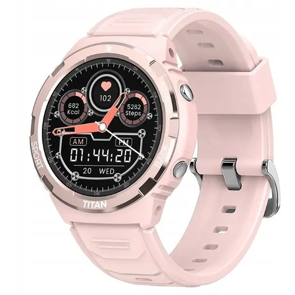 Maxcom Ceas Smartwatch Maxcom FW100 Titan, Ecran AMOLED 1.3 inch, Android/iOS, 29g, IP69, Roz