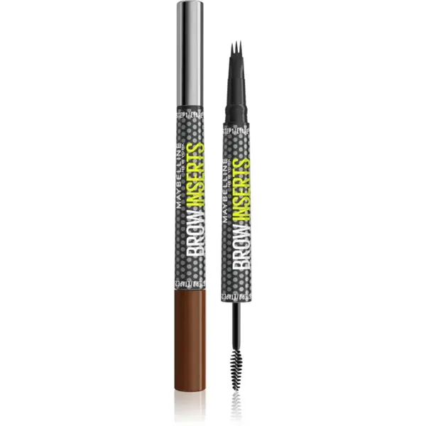 MAYBELLINE NEW YORK Brow Inserts creion pentru sprancene perie 2 in 1 culoare 4 Medium Brown 1.25 ml