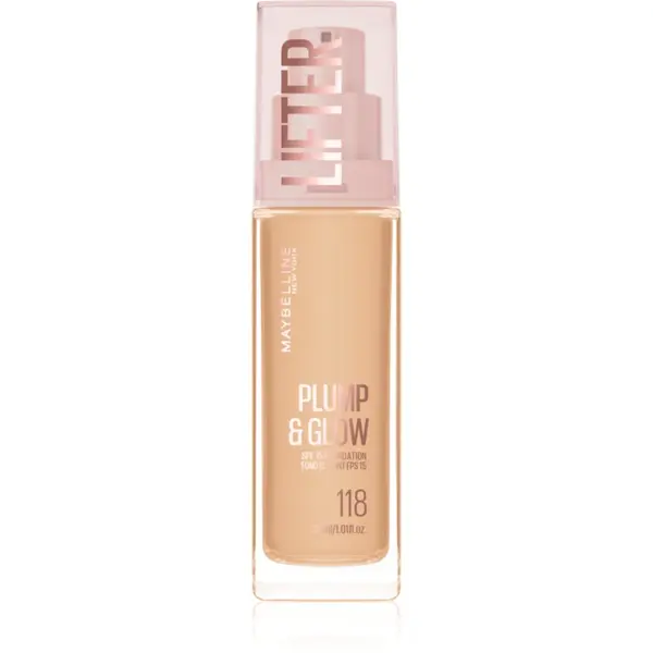 MAYBELLINE NEW YORK Lifter Plump & Glow machiaj de stralucire pentru un look natural culoare 118 30 ml