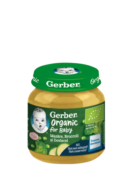 Mazare cu brocoli si dovlecel +4 luni, 125g, Gerber