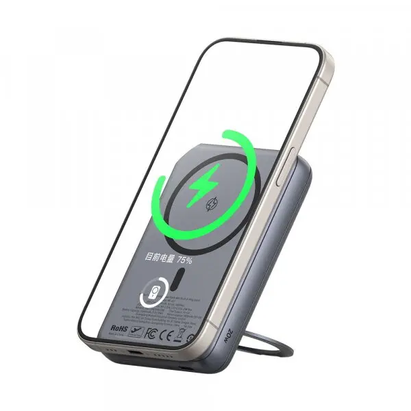 Mcdodo Baterie Externa Wireless McDodo MC-8371 Meta, 10000mAh, 20W, PD + FQI, 1 x QI - 1 x USB-C, Gri