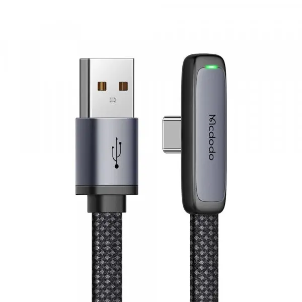 Mcdodo Cablu Date si Incarcare USB-A - USB-C McDodo CA-3340 Angled, 100W, 1.2m, Negru