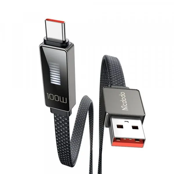Mcdodo Cablu Date si Incarcare USB-A - USB-C McDodo CA-4980 Rythm Display, 100W, 1.2m, Negru