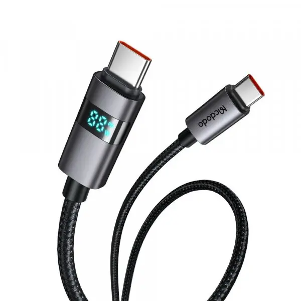 Mcdodo Cablu Date si Incarcare USB-C - USB-C McDodo CA-5610 Display, 100W, 1.2m, Negru