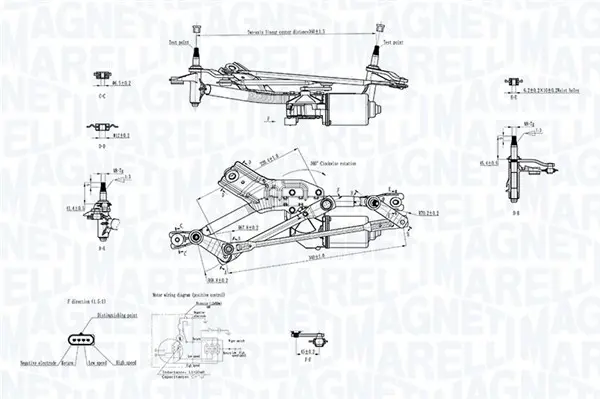 Mecanism stergator parbriz potrivit ABARTH GRANDE PUNTO, PUNTO; FIAT GRANDE PUNTO, LINEA, PUNTO, PUNTO EVO, PUNTO EVO HATCHBACK, PUNTO HATCHBACK 06.05-