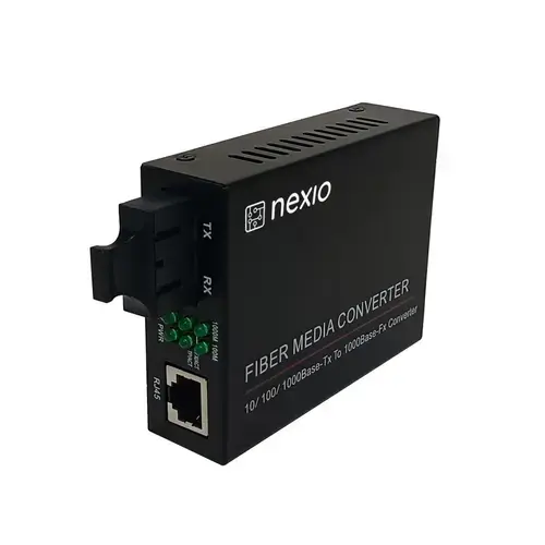Mediaconvertor 10/100/1000M, Dual Fiber 1310nm, SM, 20km, SC - NEXIO