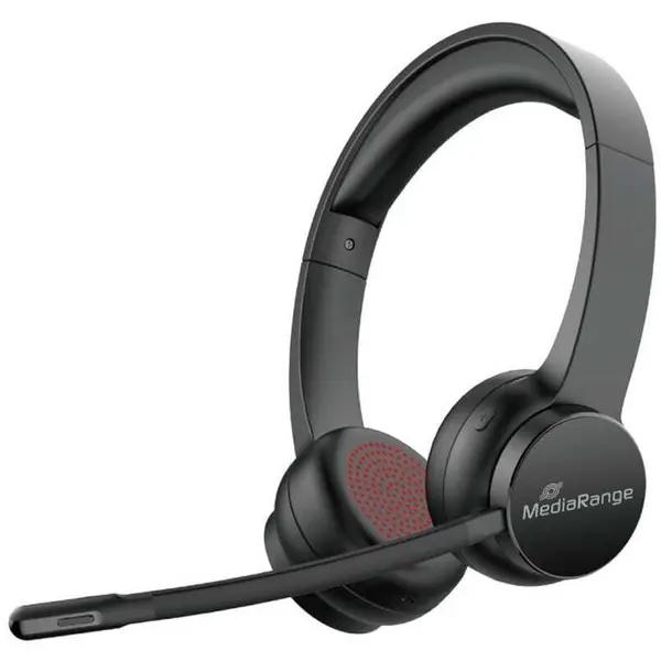 MediaRange Casti multimedia cu microfon si conexiune Bluetoot MediaRange, Fara fir, On Ear, 20 Hz, Negru