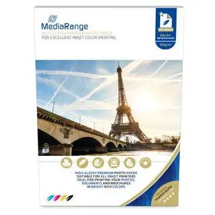 MediaRange Hartie foto pentru imprimante cu jet de cerneala MediaRange MRINK105, A4,lucioasam 100coli, 160g