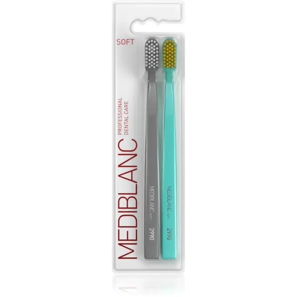 MEDIBLANC 2990 Soft periuțe de dinți fin Grey, Blue 2 buc