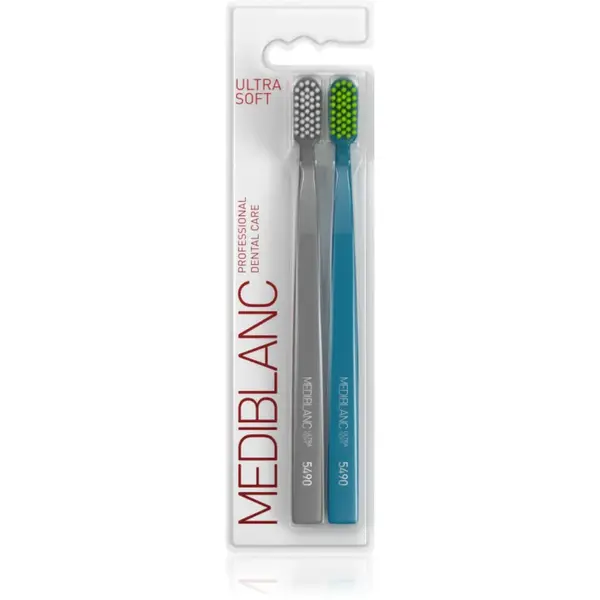 MEDIBLANC 5490 Ultra Soft periuțe de dinți ultra moale Grey, Blue 2 buc