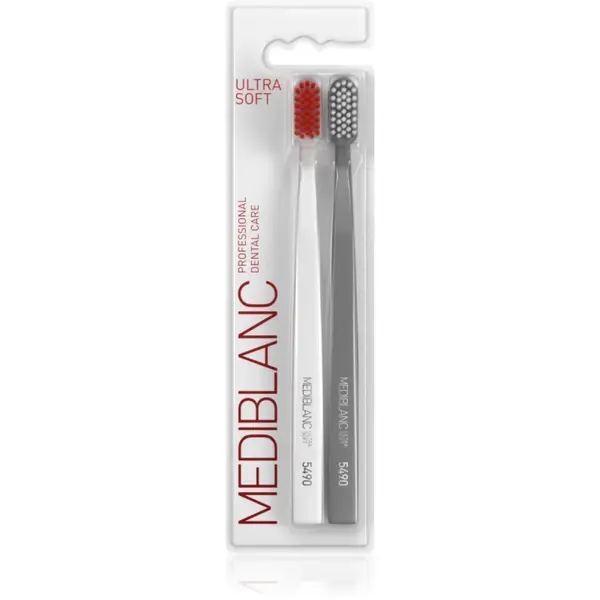 MEDIBLANC 5490 Ultra Soft periuțe de dinți ultra moale White, Grey 2 buc