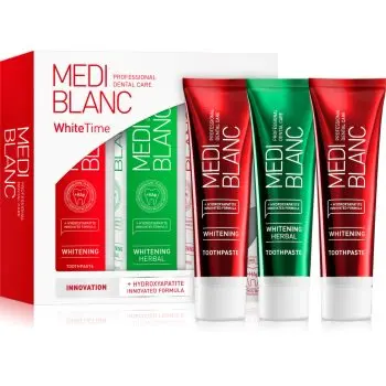MEDIBLANC Dental Care White Time Set set pentru îngrijirea dentară pentru dinti albi si stralucitori