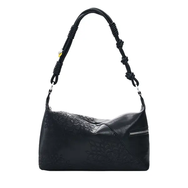 Medium embroidered bag black