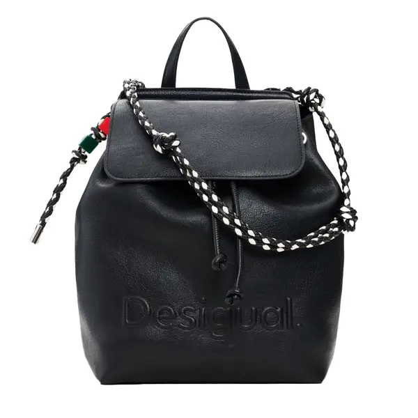 Medium woven backpack black