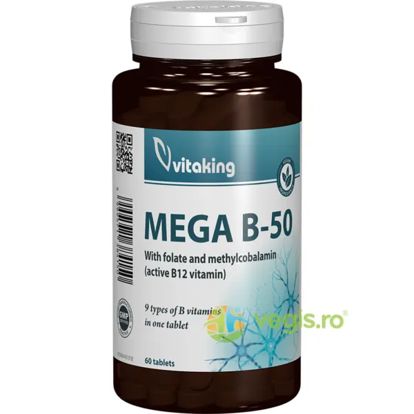 Mega B50 cu Folat si Vitamina B12 60cpr