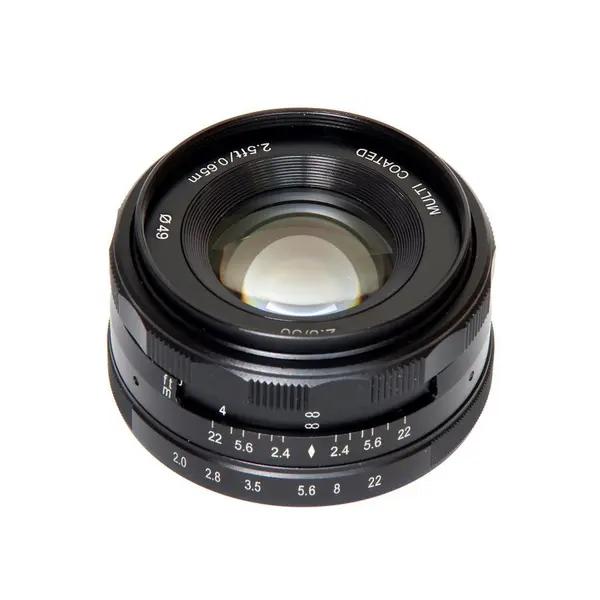 Meike Obiectiv manual Meike 50mm, F2.0 pentru Nikon 1-mount, Negru