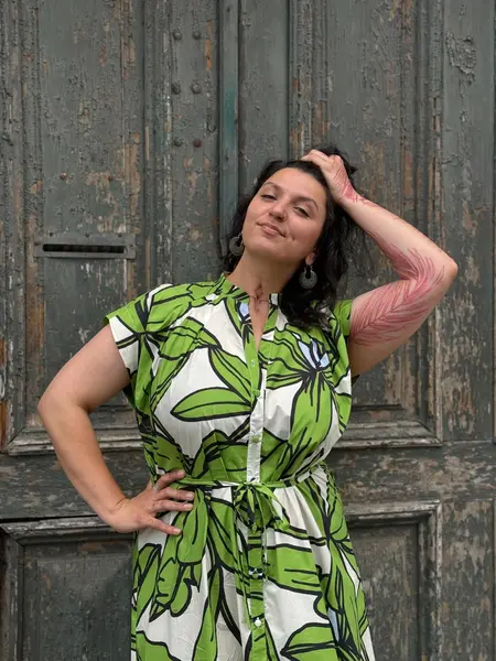 MeiMeij Rochie verde cu print floral - 42 IT