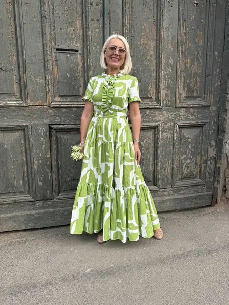 MeiMeij Rochie verde print - S INTL