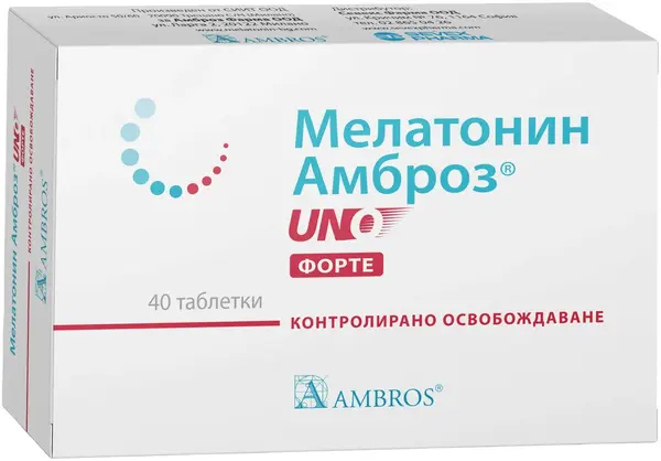 Melatonină Ambrose Uno Forte, 40 tablete, Ambros Pharma