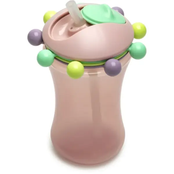 Melii Abacus Straw Sippy Cup ceasca cu pai Pink 1 buc
