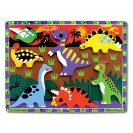 Melissa&Doug - Puzzle lemn in relief Dinozauri