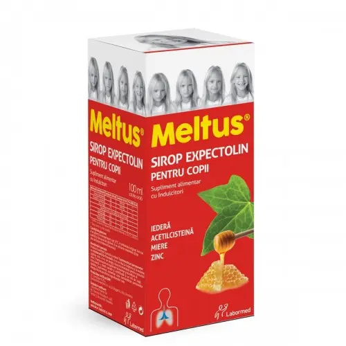 Meltus Expectolin sirop cu miere, iedera, zinc si acetilcisteina pentru copii, 100ml Zephyr Labs