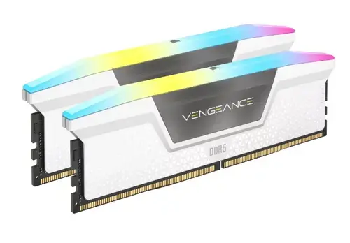 Memorie Corsair Vengeance RGB 64GB, DDR5, 6400MHz, CL32, 2x32GB, Intel XMP (Alb)