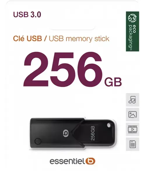 Memorie Externa USB-A 3.2 Essentiel-B B120, 256Gb EKMMD256123EB