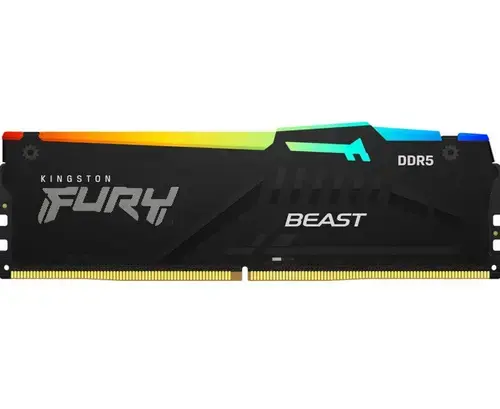 Memorie Kingston FURY Beast RGB, 16GB DDR5, 5200MHz, CL40