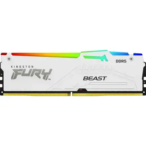 Memorie Kingston FURY Beast White RGB 16GB DDR5, EXPO, 5600MT/s, CL36