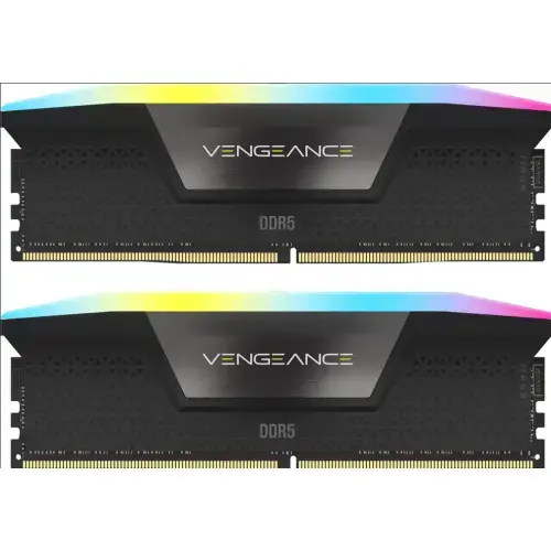 Memorii Corsair Vengeance RGB Black Intel XMP 3.0, 32GB, DDR5-6000MHz, CL38, Dual Channel