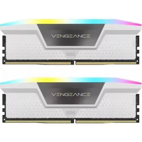 Memorii Corsair Vengeance RGB White Intel XMP 3.0, 64GB, DDR5-6000MHz, CL30, Dual Channel
