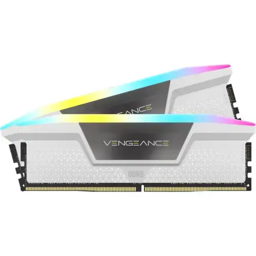 Memorii Corsair Vengeance RGB White Intel XMP 3.0/AMD EXPO, 32GB (2x16GB), DDR5-6400 MHz, CL32, Dual Channel