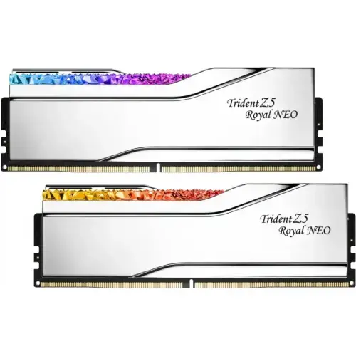Memorii G.SKILL Trident Z5 Royal NEO RGB Silver AMD EXPO, 32GB (2 x 16GB), DDR5-8000MHz, CL38, Dual Channel
