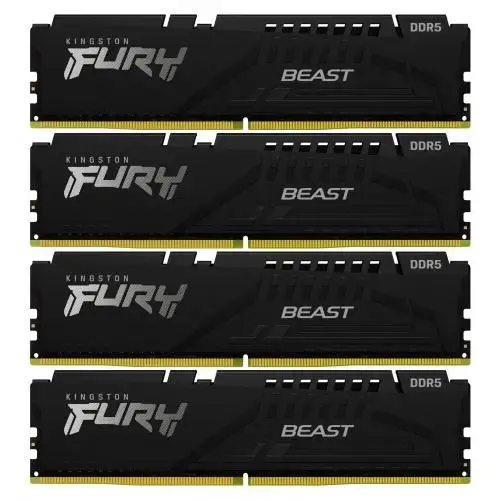 Memorii Kingston Fury Beast Black Intel XMP 3.0, 64GB (4x16GB), DDR5-6000MHz, CL40, Quad Channel