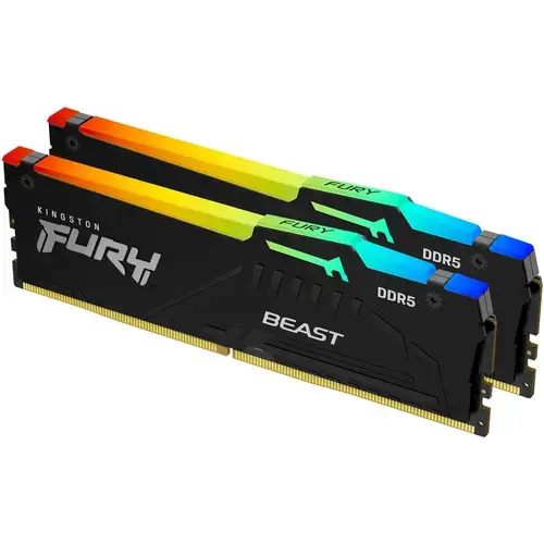 Memorii Kingston FURY Beast Black RGB EXPO, 32GB (2x16GB) DDR5, 6000MT/s, CL36