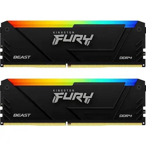 Memorii Kingston FURY Beast RGB 32GB(2x16GB) DDR4 3200MHz CL16 Dual Channel Kit